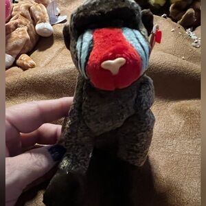 Ty Beanie Baby Plush Cheeks the Baboon with Fur Vintage Toys